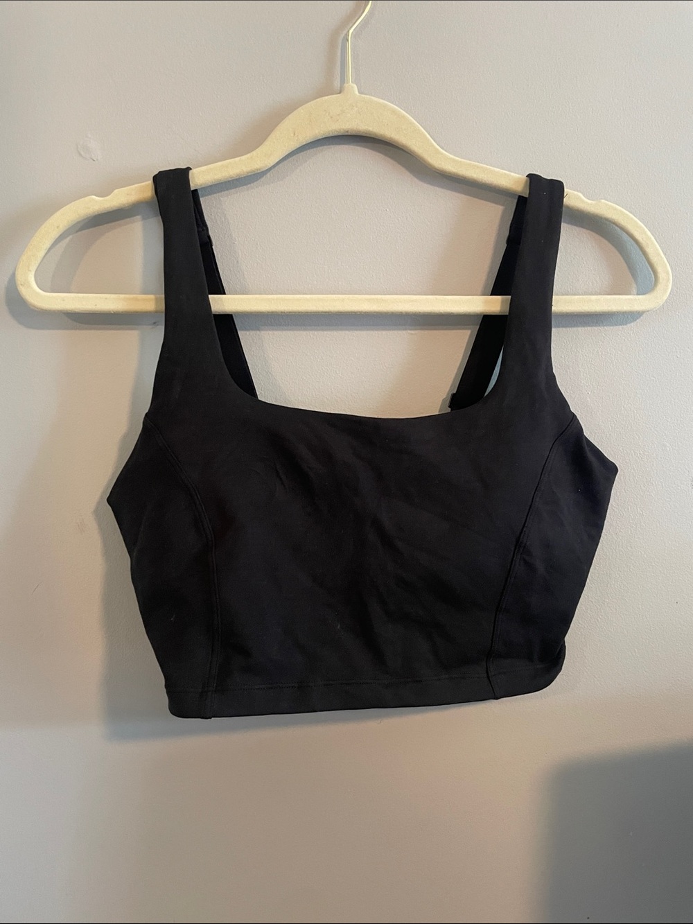 aerie Black Square-Neck Sports Crop Bra